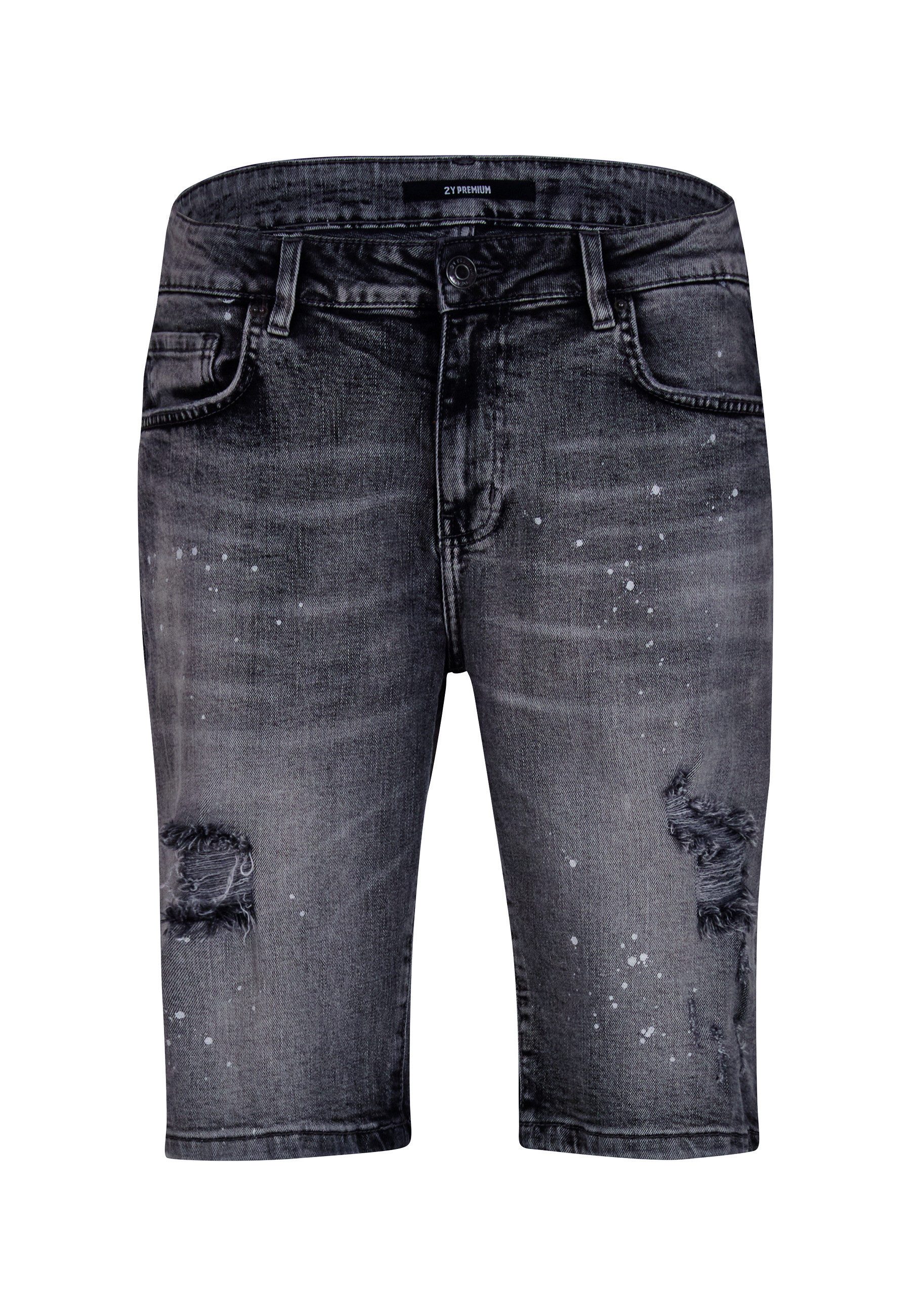 2Y Premium Jeansshorts 2Y Premium Victor Ripped Slim Fit Shorts