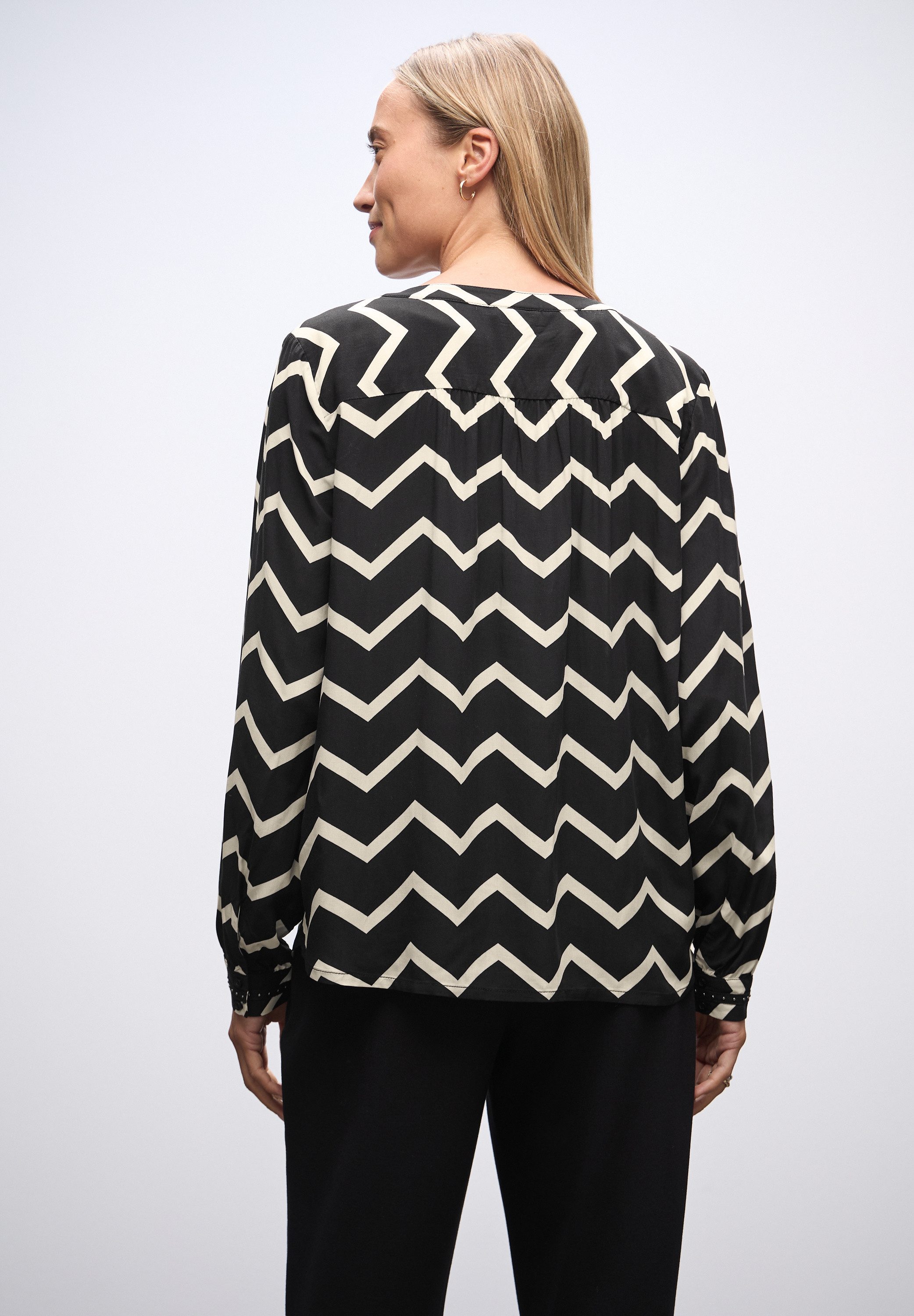 STREET ONE Langarmbluse mit Zick Zack Muster günstig online kaufen
