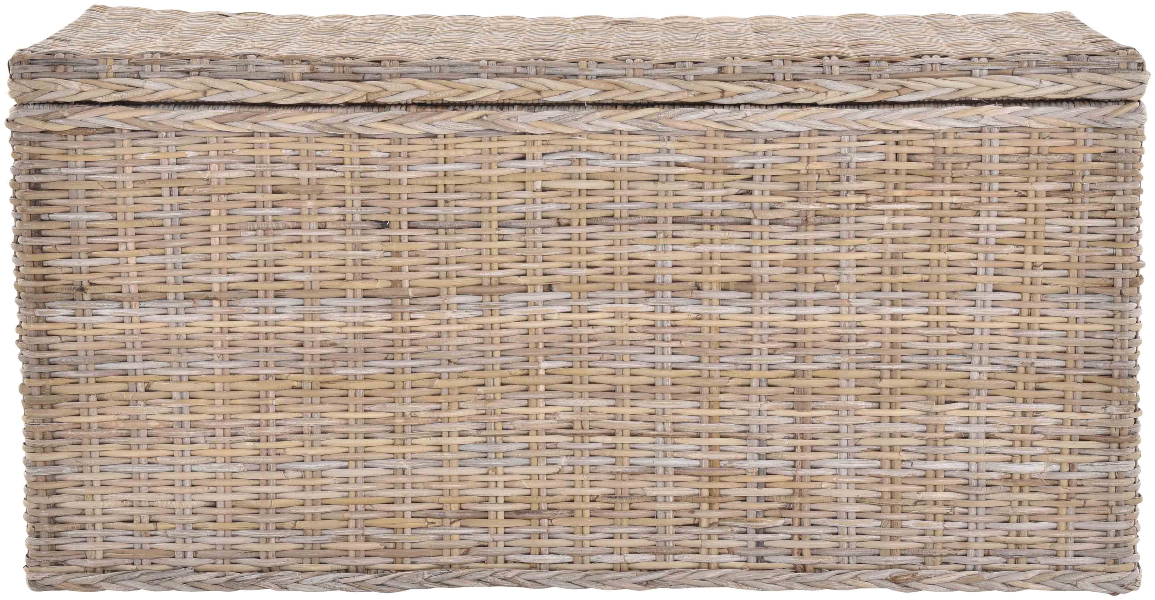 mit Große Home Natur Wäschetruhe Rattantruhe Deckel 115x55x55cm Grau Natur XXL Aufbewahrung MAX Krines Truhe, Truhe Rattan