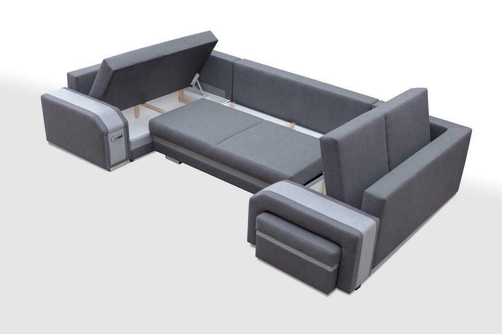 Couch Garnitur Wohnlandschaft Designer XXL Grau/Weiß Polster Sofa Ecke JVmoebel Ecksofa, Ecksofa