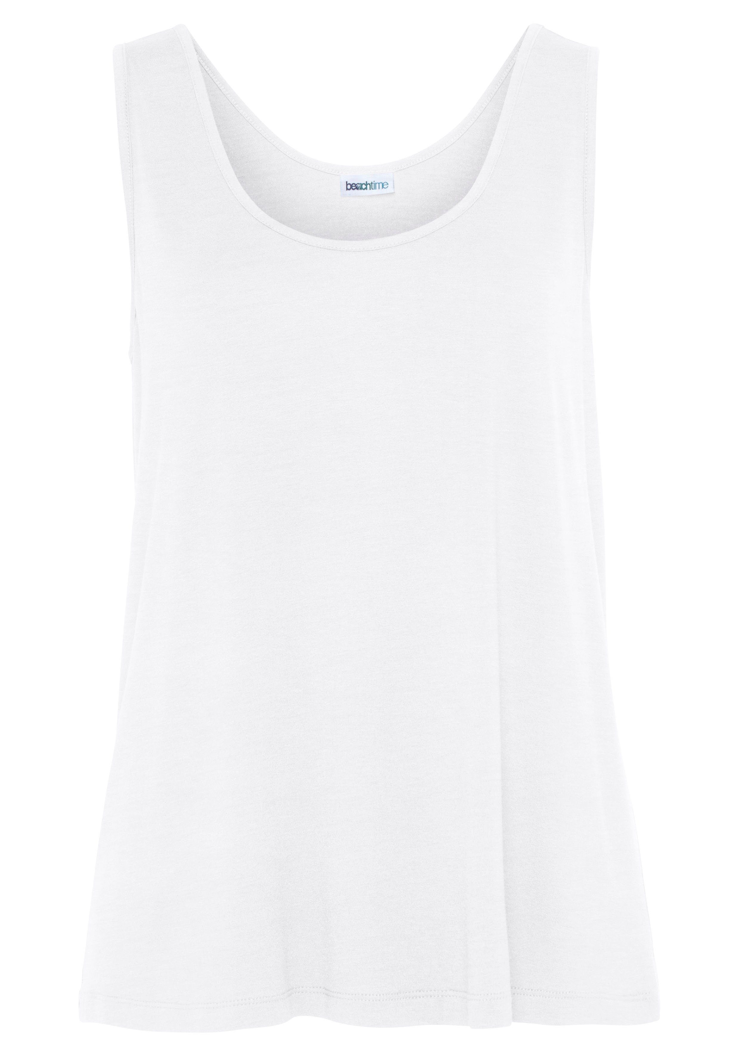 Beachtime by Lascana Tanktop im 2er-Pack aus Viskosejersey (2er-Pack) uni Sommertops, lockere Passform, schlichte Jerseytops, Basic – Bild 4 von 5