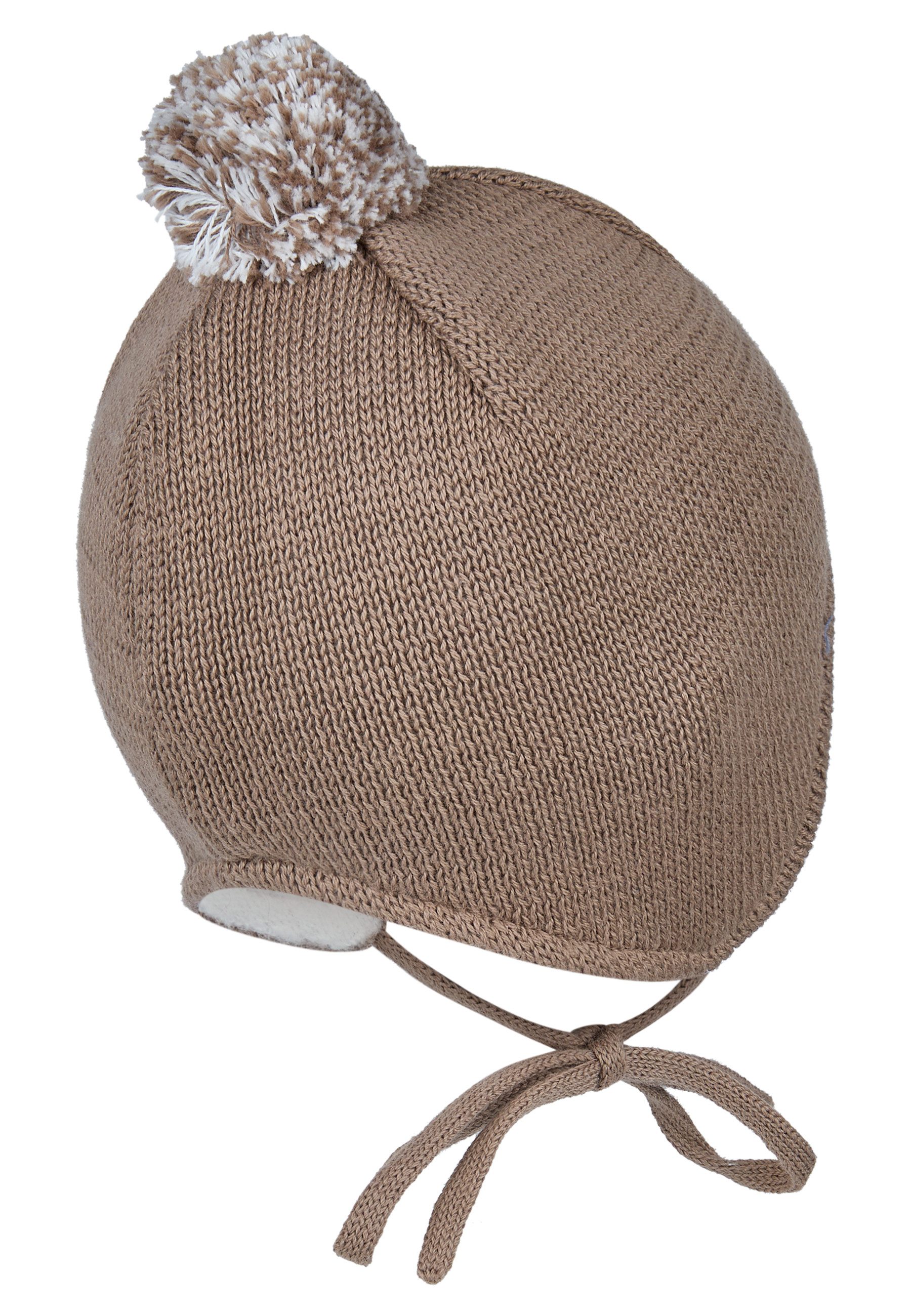 Sterntaler® Strickmütze Strickmütze Bommelmix (1-St) Bommelmütze mit Bindebänder und Ohrenklappen – Bild 2 von 5
