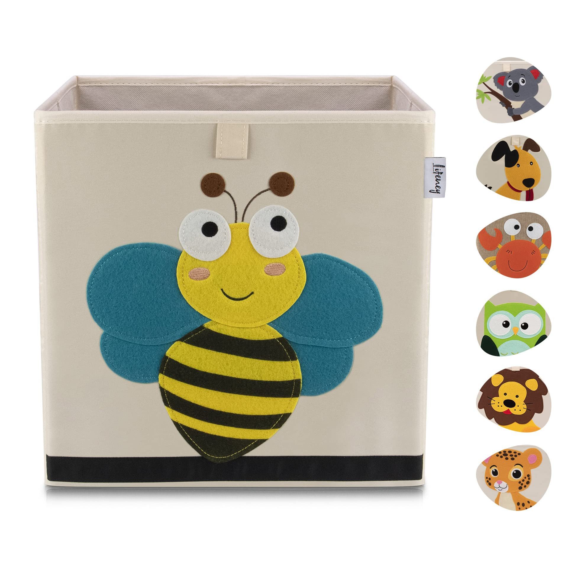 Lifeney Aufbewahrungsbox Aufbewahrungsbox Kinder mit Biene Motiv für Würfelregale, Spielzeugbox für das Kinderzimmer, Ordnungsbox, Tiermotiv