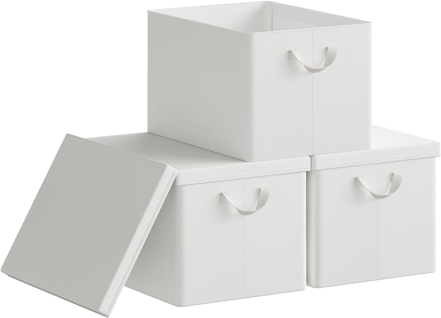 Woltu Aufbewahrungsbox (3 St., Set), mit Deckel, mit Griffen, faltbare Box für Kleidung Spielzeug
