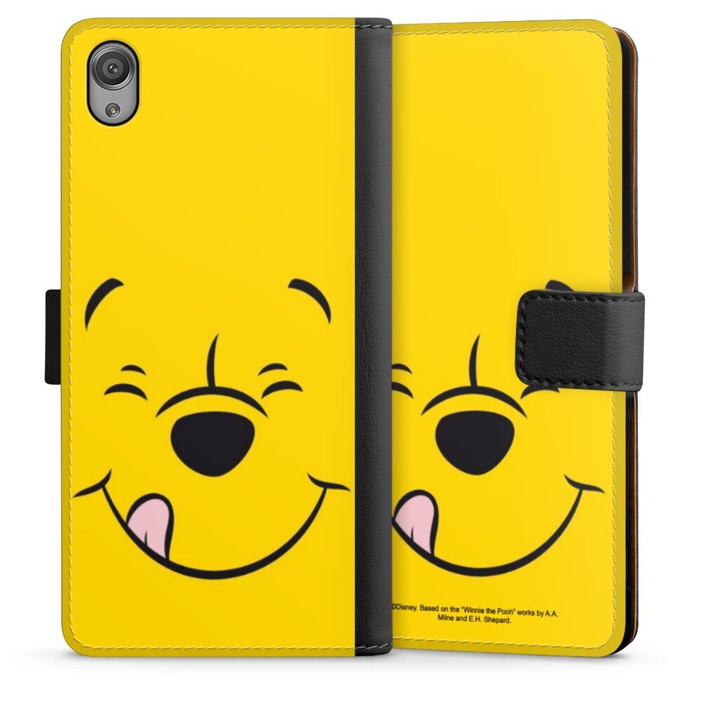 DeinDesign Handyhülle Winnie Puuh Offizielles Lizenzprodukt Disney Puuh Closeup, Sony Xperia X Hülle Flip Case Klapphülle Handytasche Leder