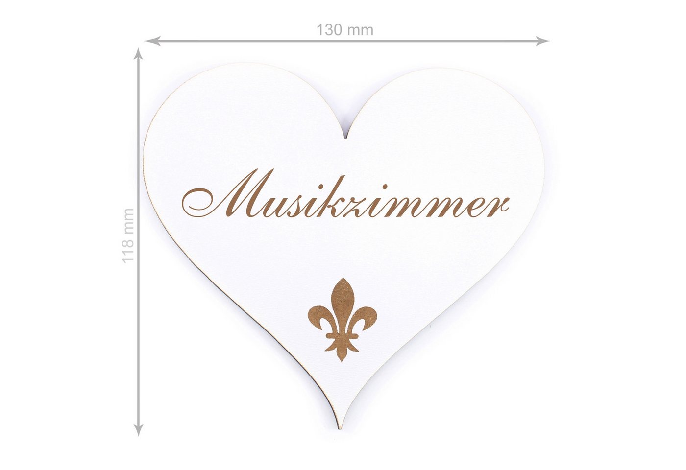 Thumbnail - Dekolando Hinweisschild Türschild Herz - Musikzimmer - Schild 13 x 12 cm - Schilder Türschilde