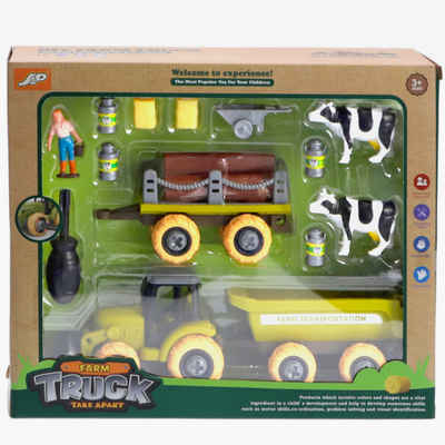 Otto Simon Spielzeug-Traktor Bauernhof-Set Traktor Anhänger Tiere
