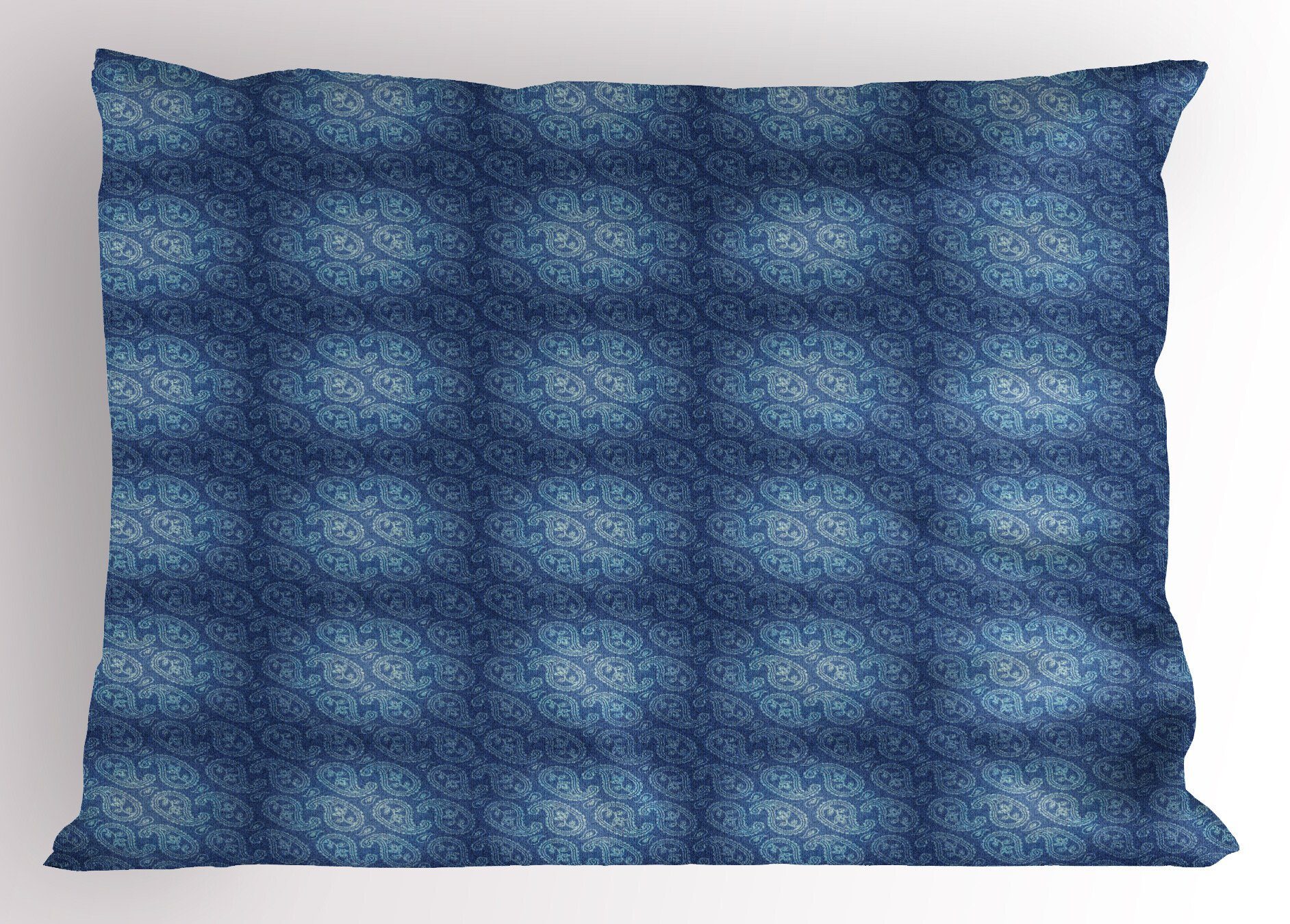 Kopfkissenbezug, Motive Kurvige Paisley blau Standard Stück), Size Gedruckter Kunst (1 Kissenbezüge Abakuhaus Dekorativer Buta