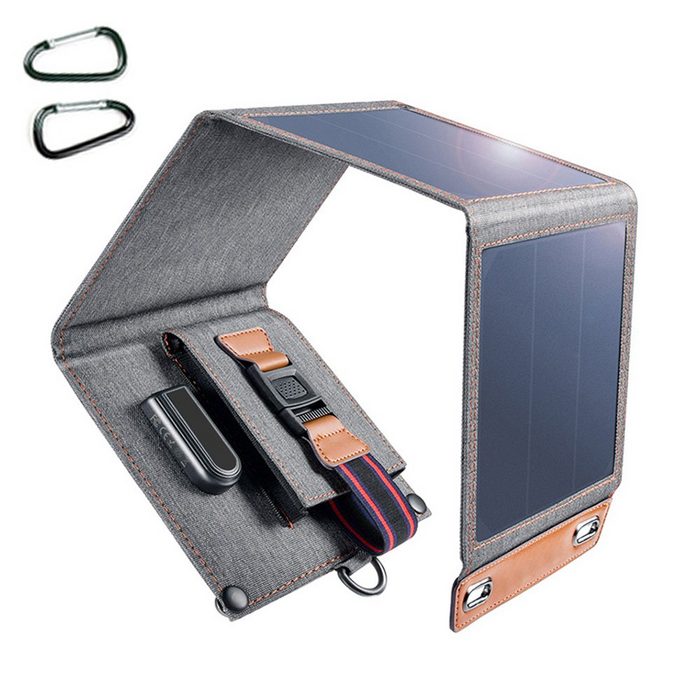 FeelGlad Solarmodul Solar-Ladegerät 3-Port USB tragbar