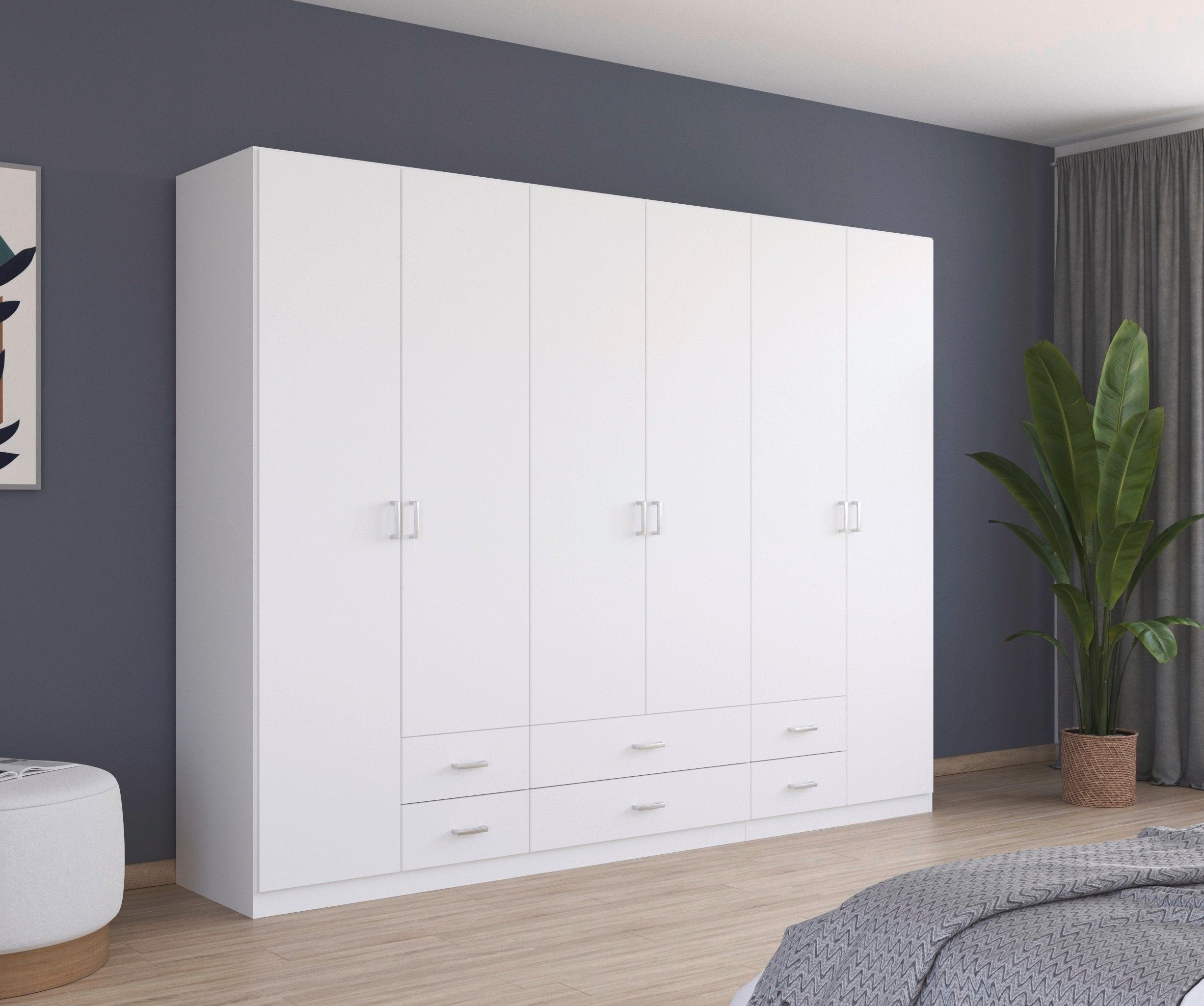 rauch Drehtürenschrank Kleiderschrank Garderobe GAMMA Breiten 271 cm (in 3 Ausstattungen BASIC/CLASSIC/PREMIUM (inkl. SOFT-CLOSE-Funktion) mit Schubladen, verschiedene Griff-Varianten TOPSELLER MADE IN GERMANY
