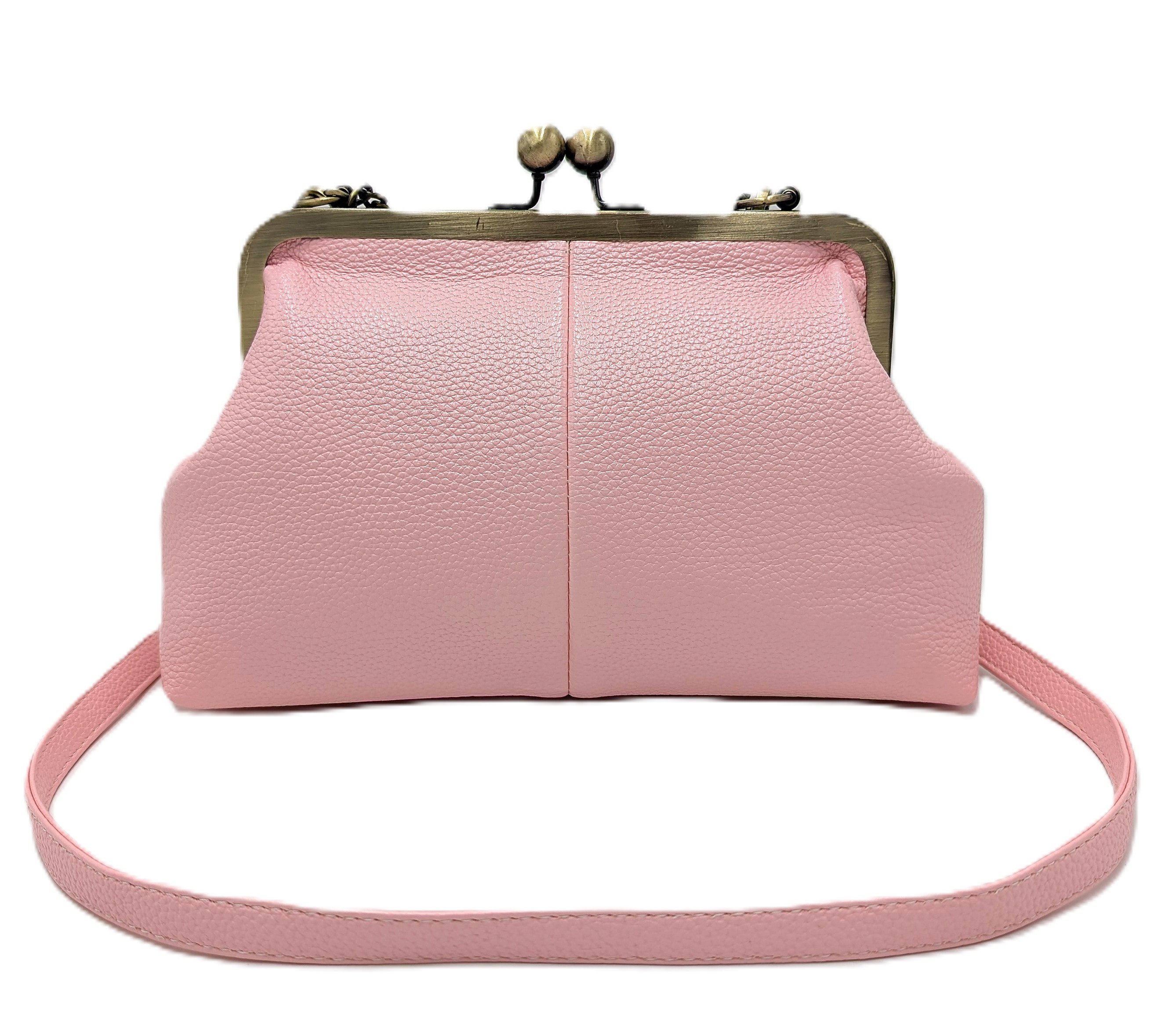 Mera Vellon Umhängetasche Damen Handtasche Novela, Umhängetasche aus veganem Leder und mit Clipverschluss