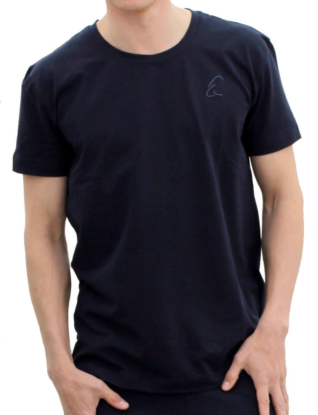 T-Shirt für Bhaalu auch Herren Sommer Yogashirt geeignet ESPARTO leicht im Nachtblau kühlend, unisex, gut