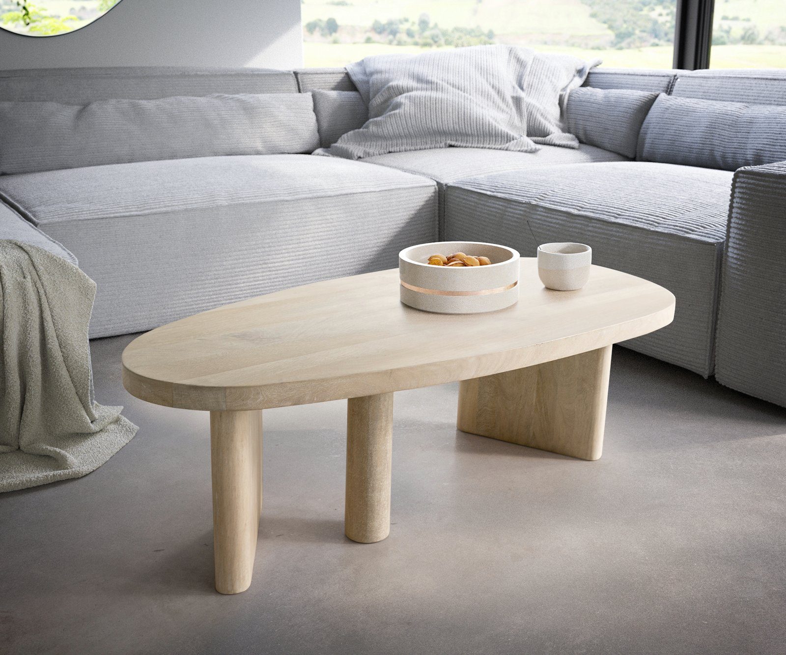 DELIFE Couchtisch Wido, Mango White Wash günstig online kaufen
