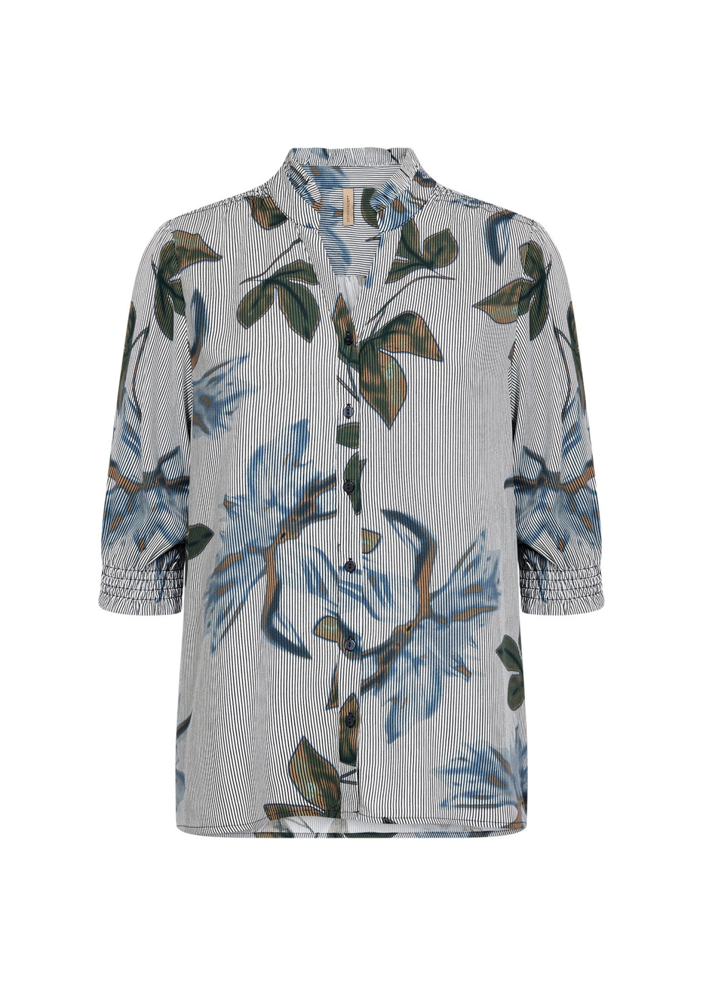 soyaconcept Kurzarmbluse - SC-GINA 1 - Hemdbluse Damen mit Blumenmuster - Bluse Damen