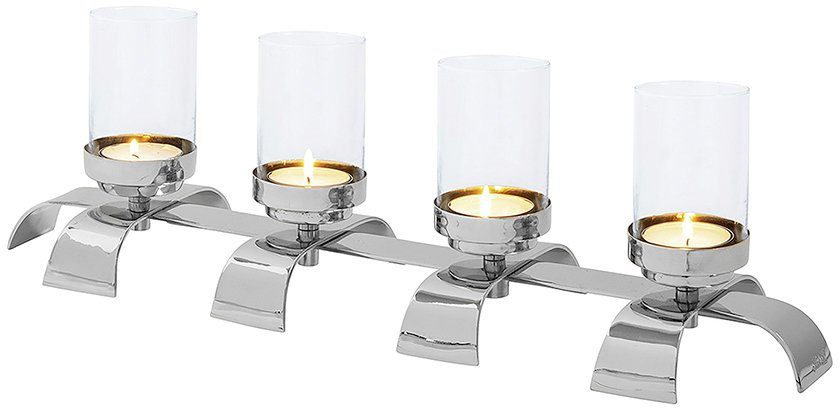 Fink Kerzenleuchter AARON, Adventsleuchter, aus traditoneller Handarbeit, Teelichthalter, 4-flammig | Kerzenständer