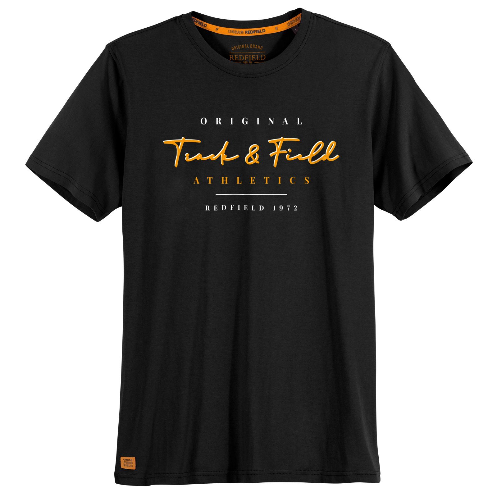 redfield Print-Shirt T-Shirt Herren Größen Schriftprint Redfield Große schwarz
