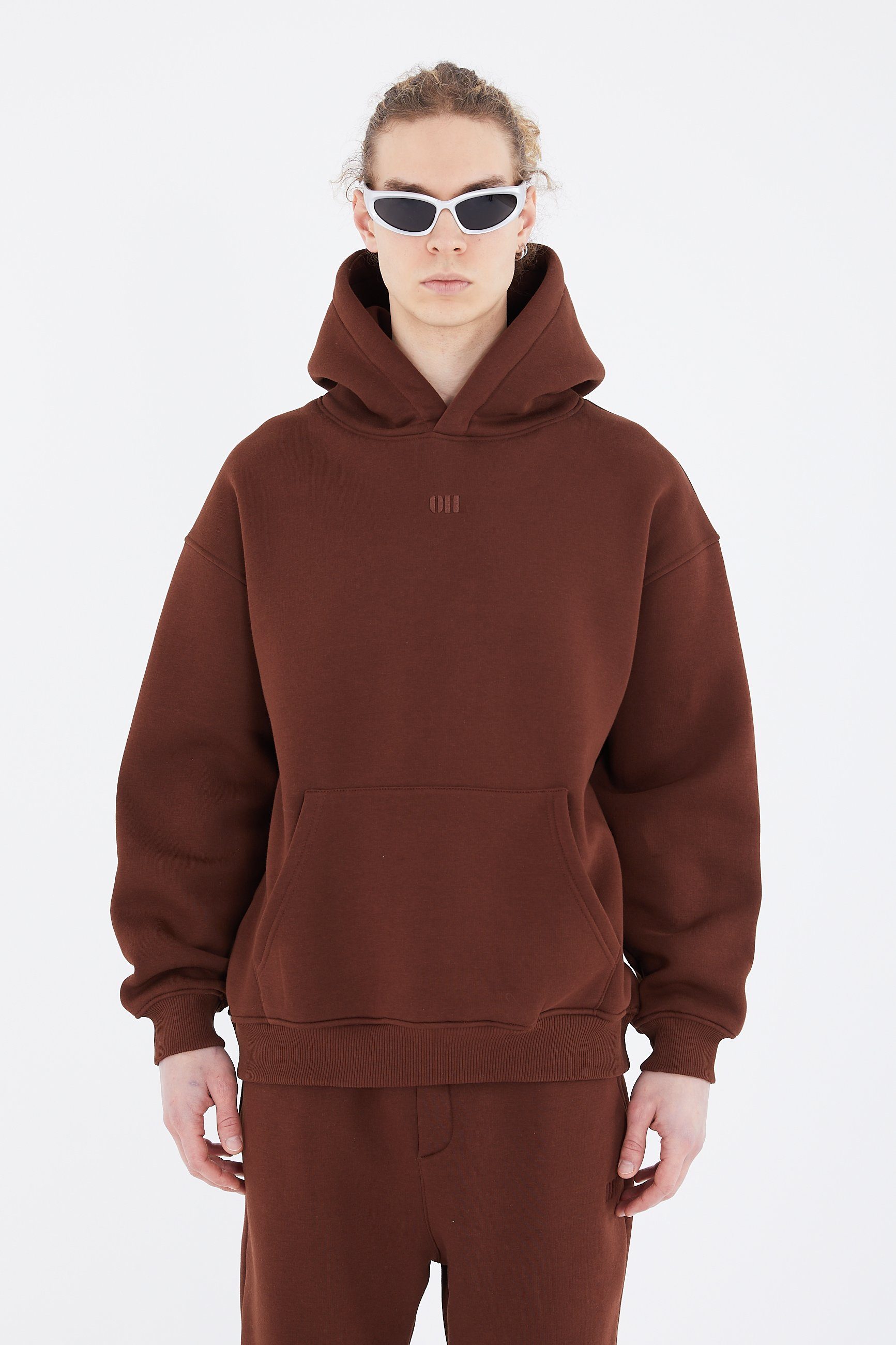 OSSY HOMER Hoodie Oversize Hoodie einfarbig Basic Baumwolle Kapuzenpullover 320gsm