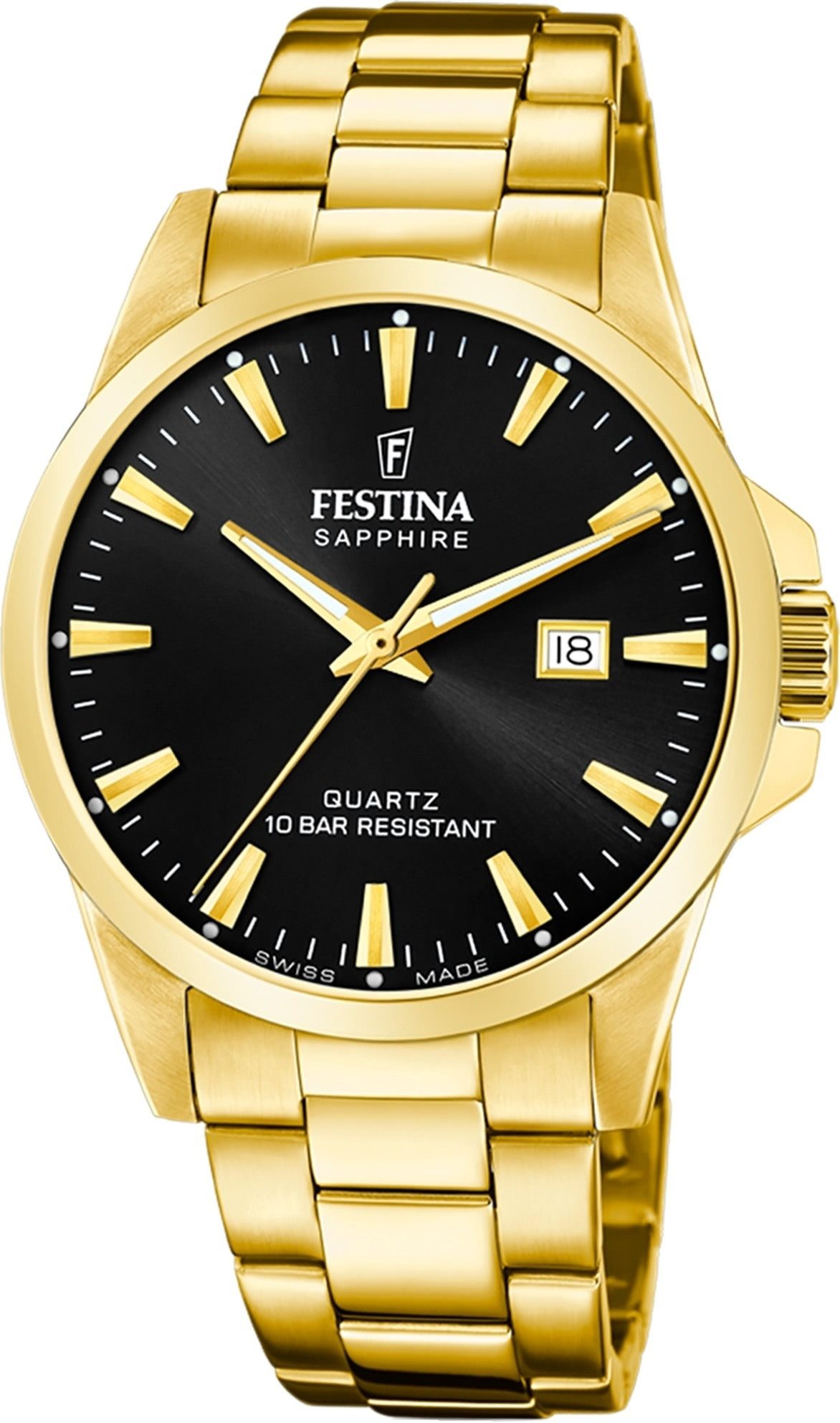 Quarzuhr Festina Herrenuhr Edelstahl gold Festina