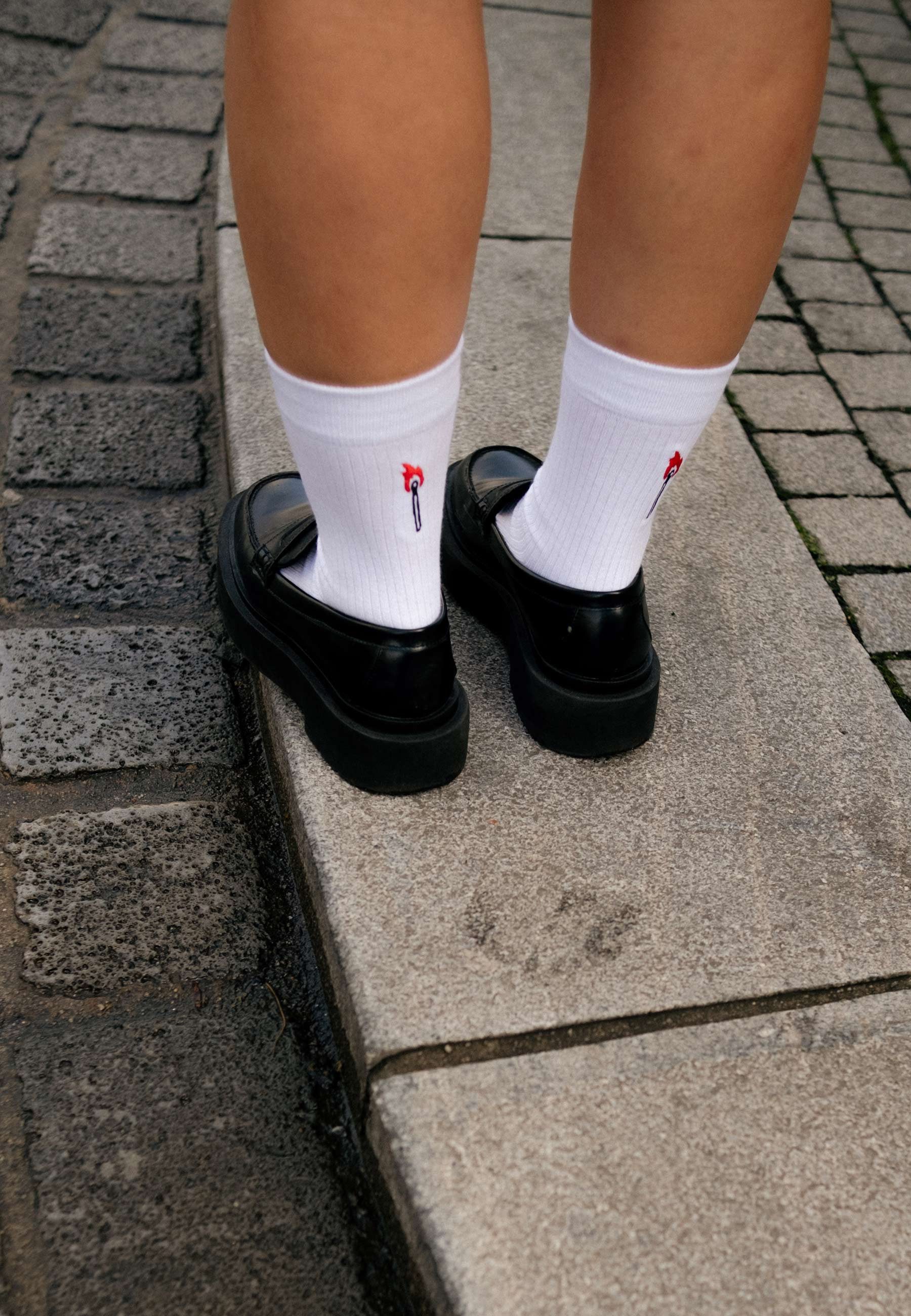 MELA Socken Unisex Gerippte Socken Stickerei günstig online kaufen