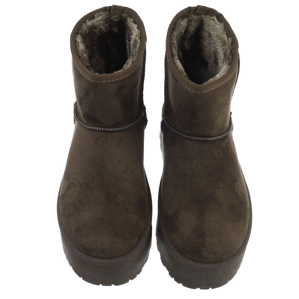 Ital-Design Bequemer Schaftschuh für Damen – stilvoll und warm Snowboots (88519493) Flach Stiefeletten in Olive