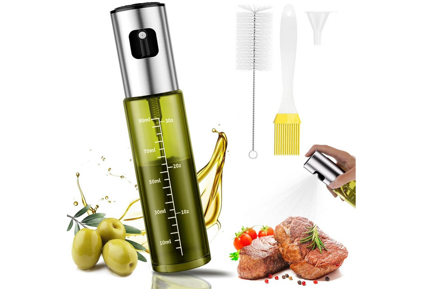 TUWENA Ölspender Ölsprüher, Öl Sprühflasche, Ölspray zum Kochen, Olivenölsprüher, zum Kochen für Salat, Grillen, Backen in der Küch