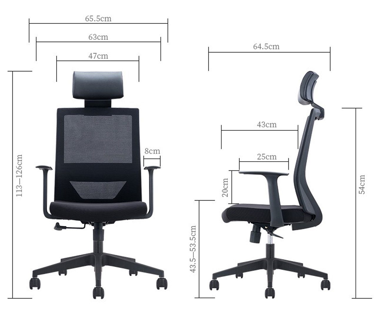 einstellbare atmungsaktiv Bürostuhl ergonomisch MIIGA (1 Rückenlehne Bürostuhl), x