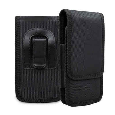 XiRRiX Handytasche Handy Gürteltasche Smartphone Tasche schwarz, robustes Textilmaterial