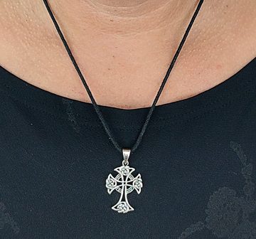 Kiss of Leather Kettenanhänger Keltenkreuz 925 Silber Anhänger Silberkette keltisches Kreuz Radkreuz, Anhänger