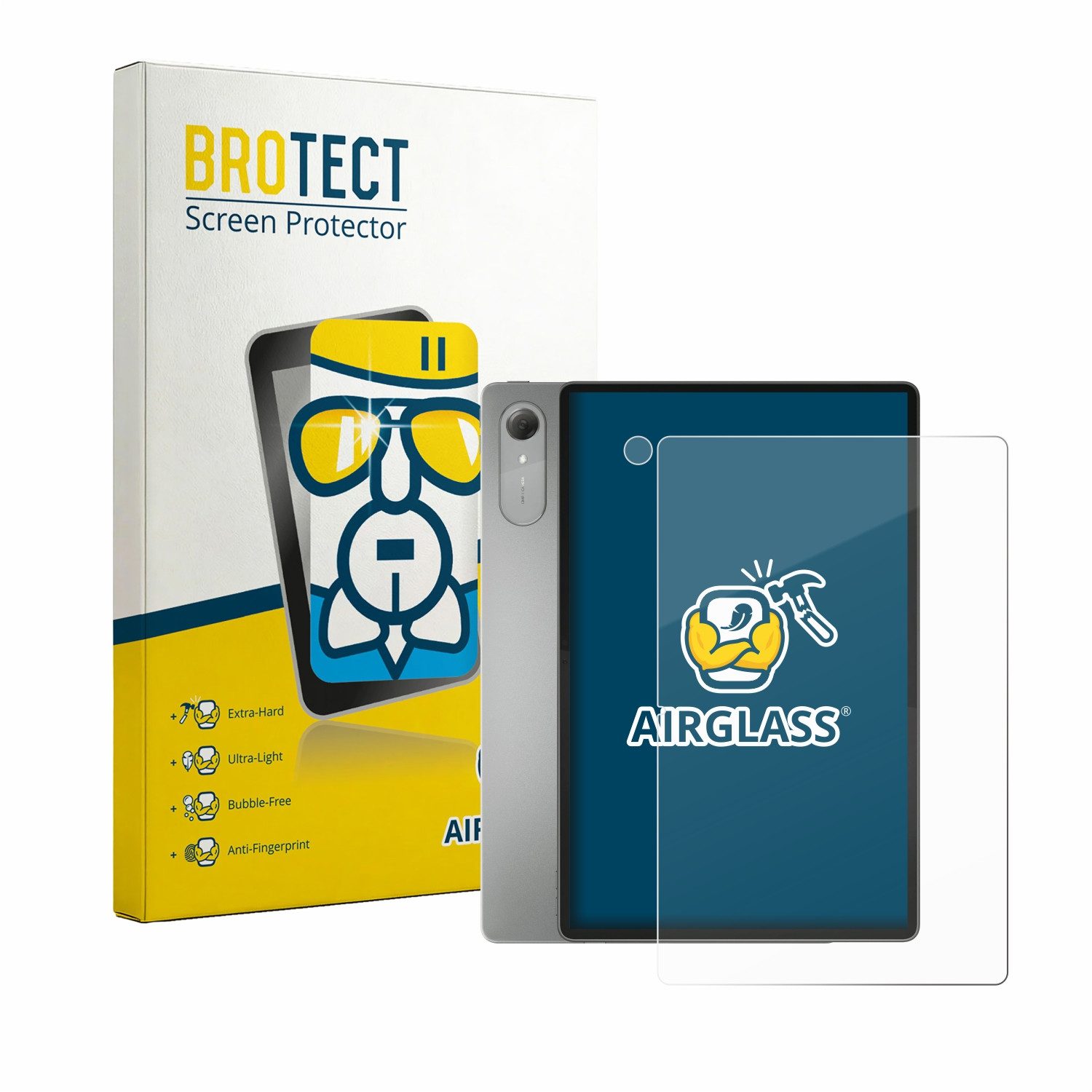 BROTECT Displayschutzglas Folie für Lenovo Idea Tab Pro Gen 2 13" (Display+Kamera), Schutzfolie Glas Panzer Display Schutz klar