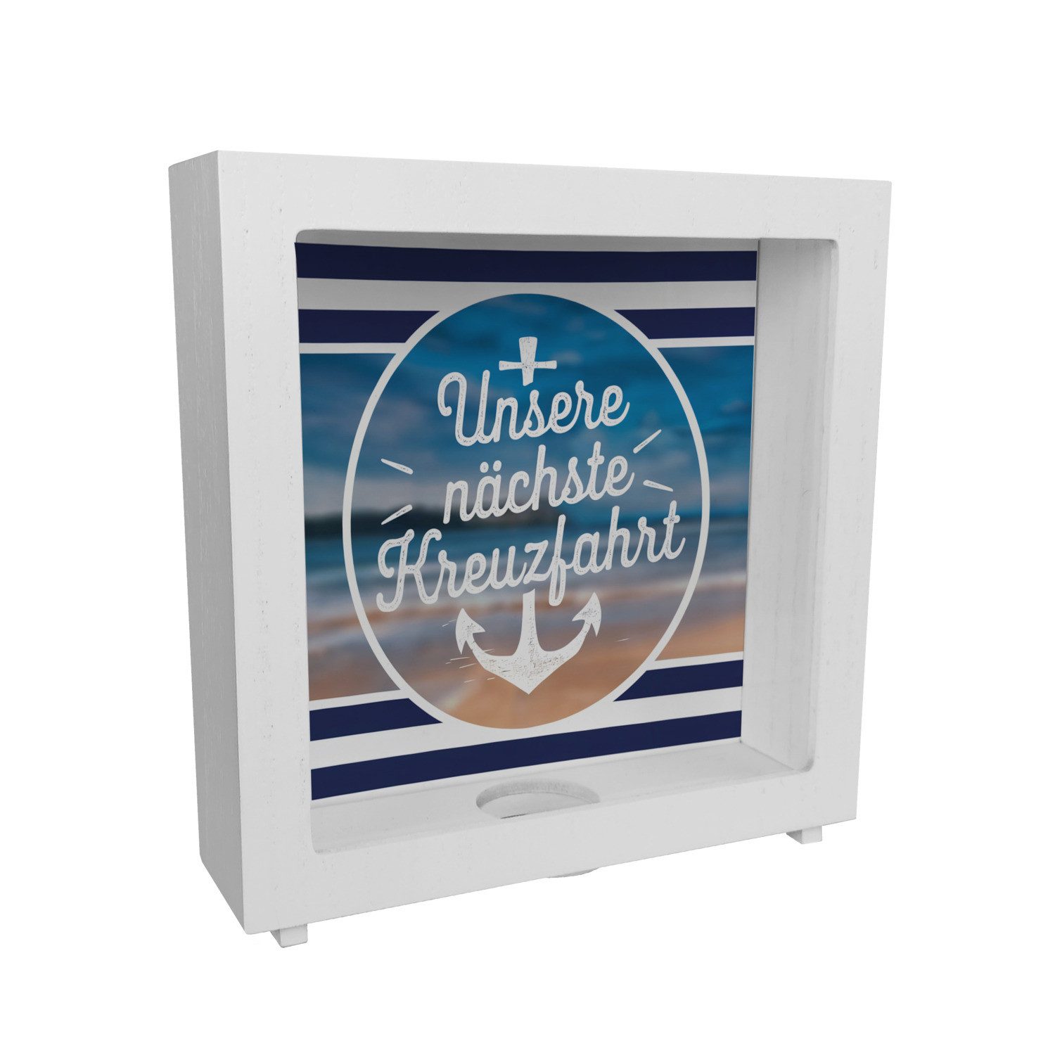 speecheese Spardose Maritime Rahmen Spardose aus Holz - Unsere nächste KREUZFAHRT