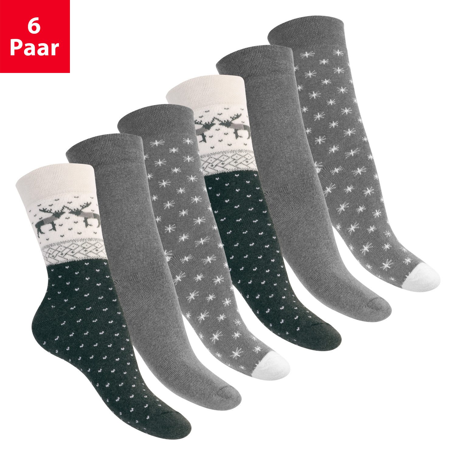 Footstar Thermosocken Damen Wintersocken (6 Paar) Warme Vollfrottee Thermo günstig online kaufen