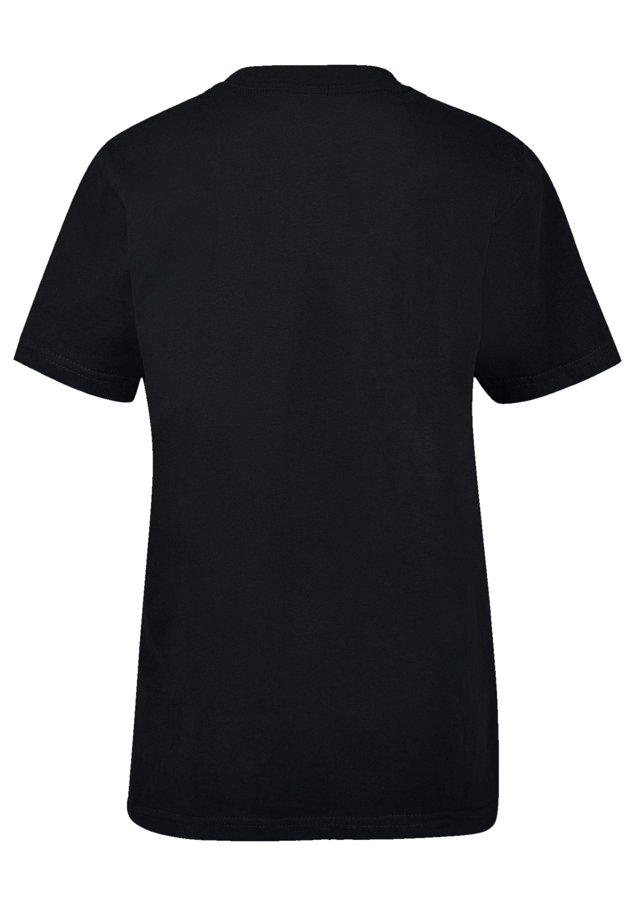 F4NT4STIC T-Shirt Drache mit Blumen schwarz Print