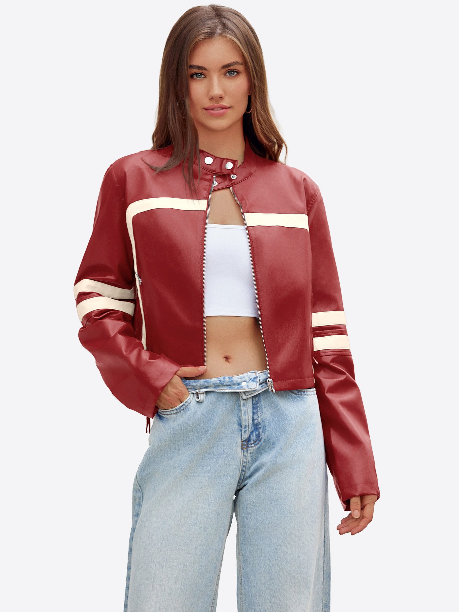 Imily Bela Bikerjacke Damen Kunstlederjacke (Packung, 1-St., 1per-Pack) Ste günstig online kaufen