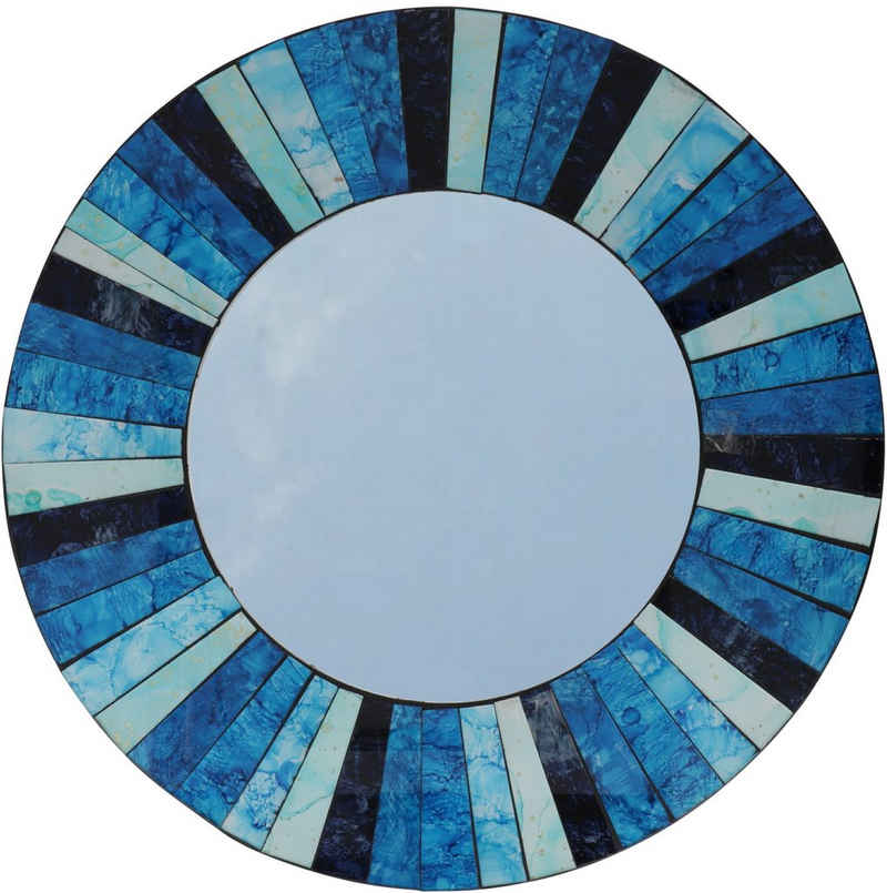 Guru-Shop Dekospiegel Mosaikspiegel - Patchwork blau