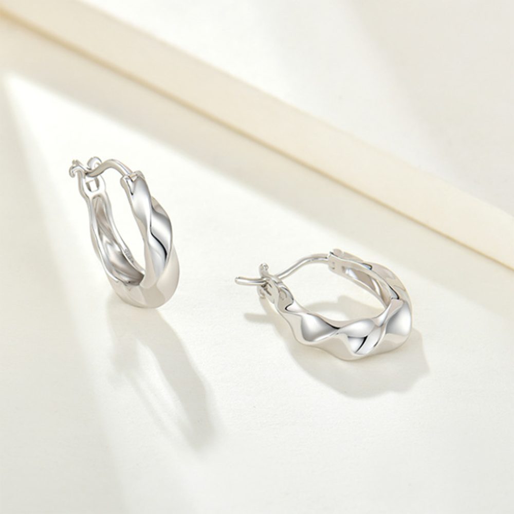 Ohrringe Ohrhänger geometrische 925 Ohrringe, Ohrringe, Unregelmäßige Silber Sterling Paar Haiaveng Ohrringe Gedrehte