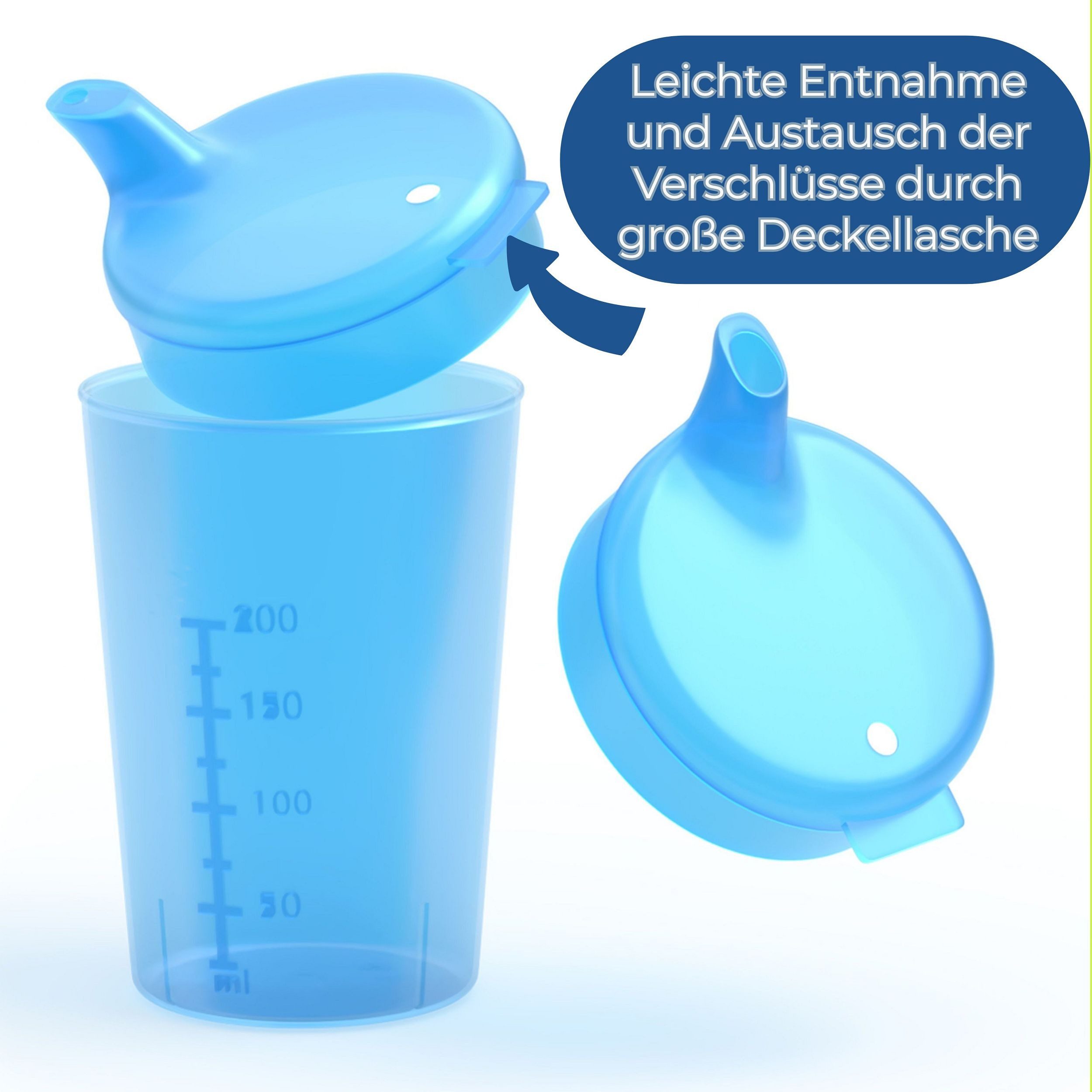 Horn Medical Schnabelbecher 3er Pack Horn Medical Schnabelbecher /Trinkhilfe -Farbe wählbar-, 3-tlg., lebensmittelechtes Polypropylen (PP), bunte & leicht erken – Bild 4 von 5