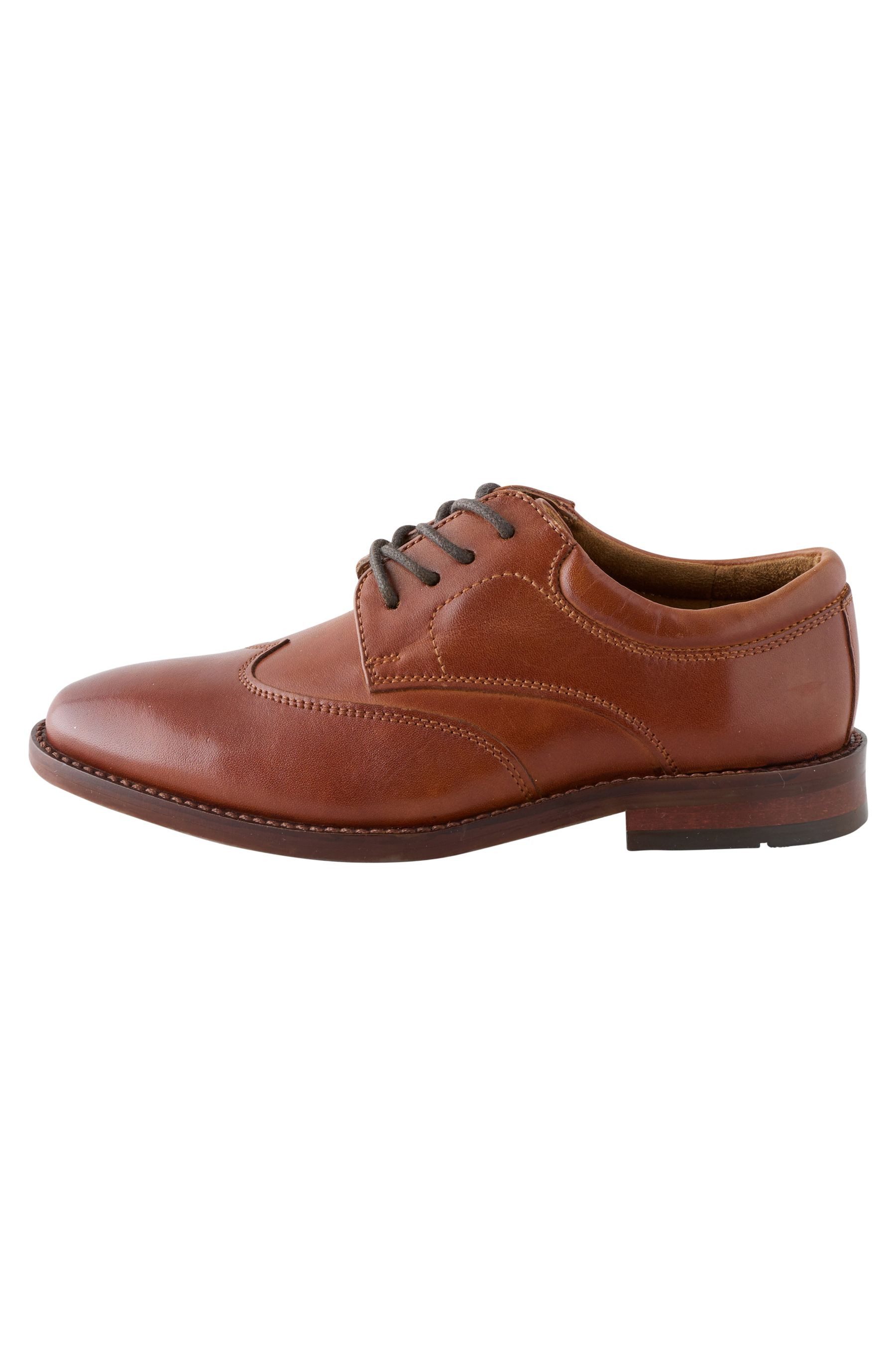 Premium Schnürschuhe aus Leder mit Flügelkappen Schnürschuh