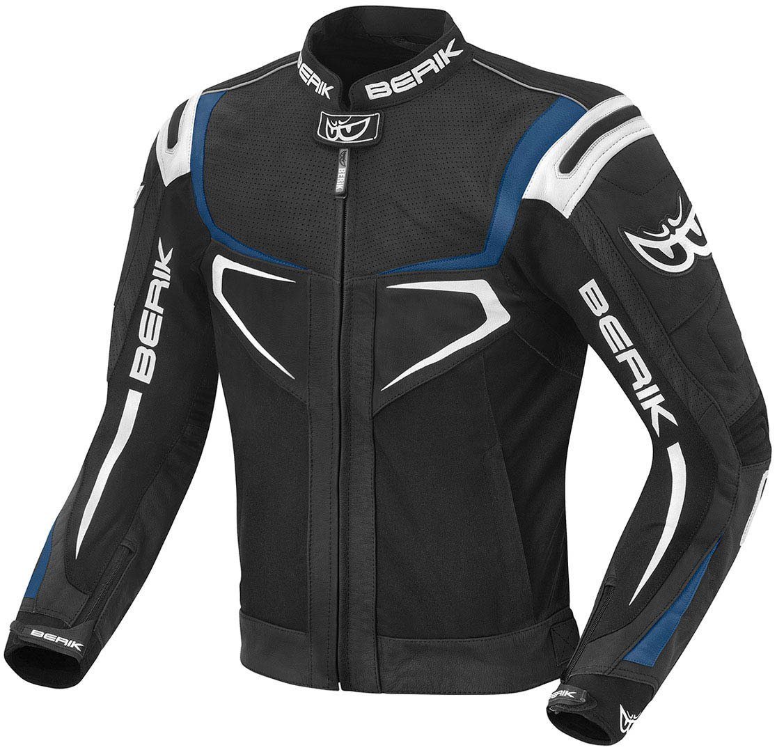 Berik Motorradjacke Radic Motorrad Leder- Black/Blue/White Textiljacke 