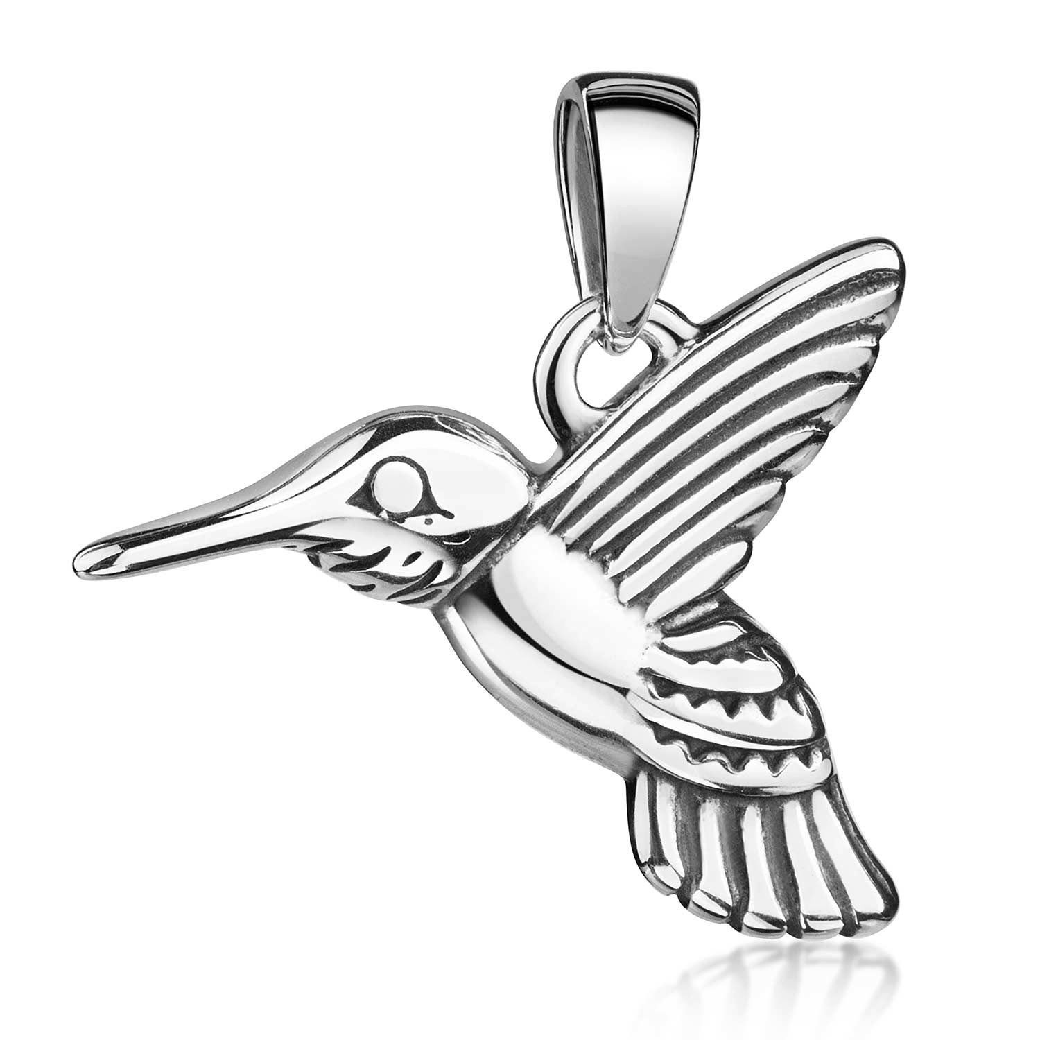 Materia Kettenanhänger Damen Mädchen Silber Kolibri Vogel klein KA-211, 925 Sterling Silber