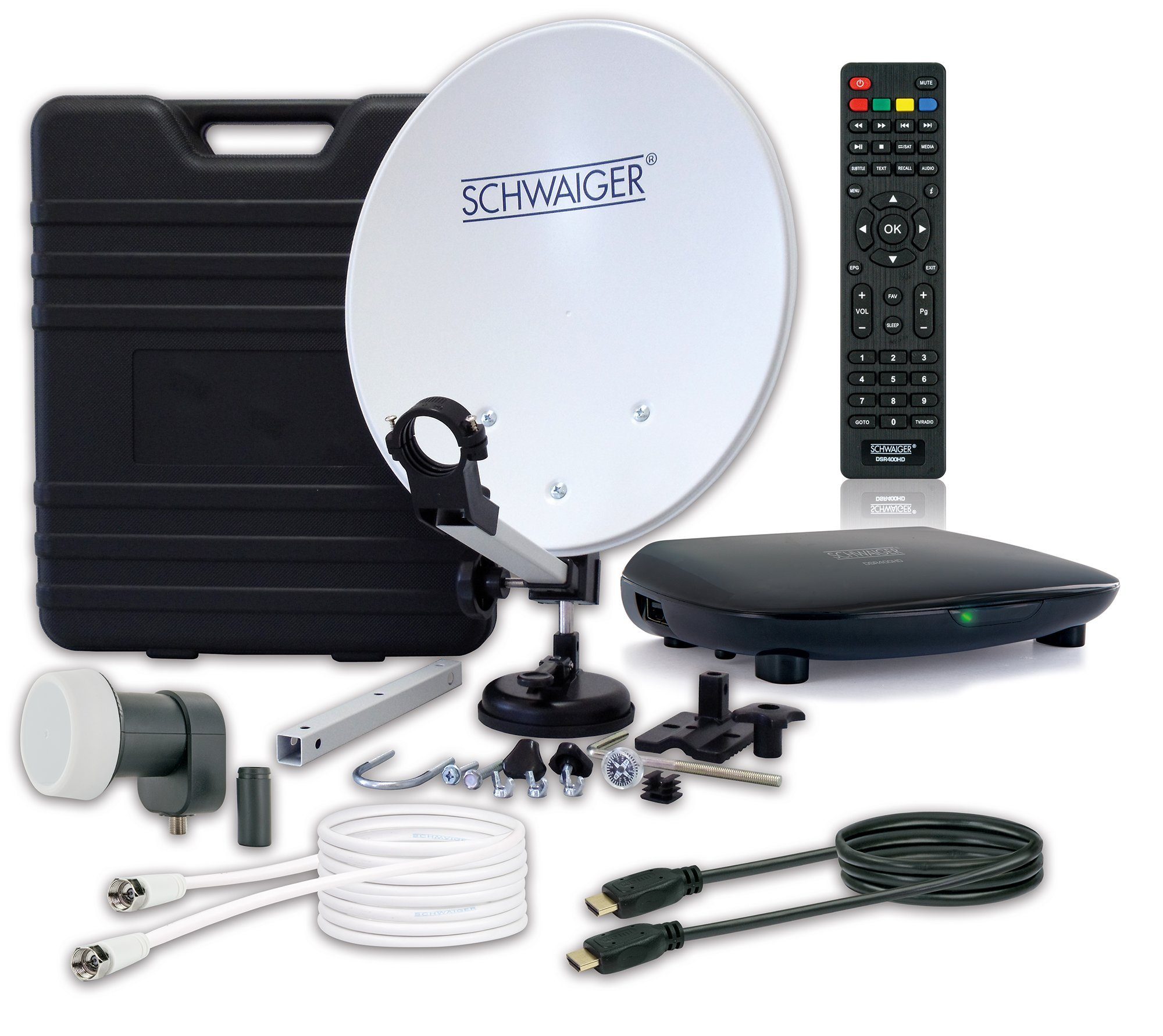 Schwaiger 719604 SAT-Antenne (35 cm, Stahl, Single LNB, hellgrau)