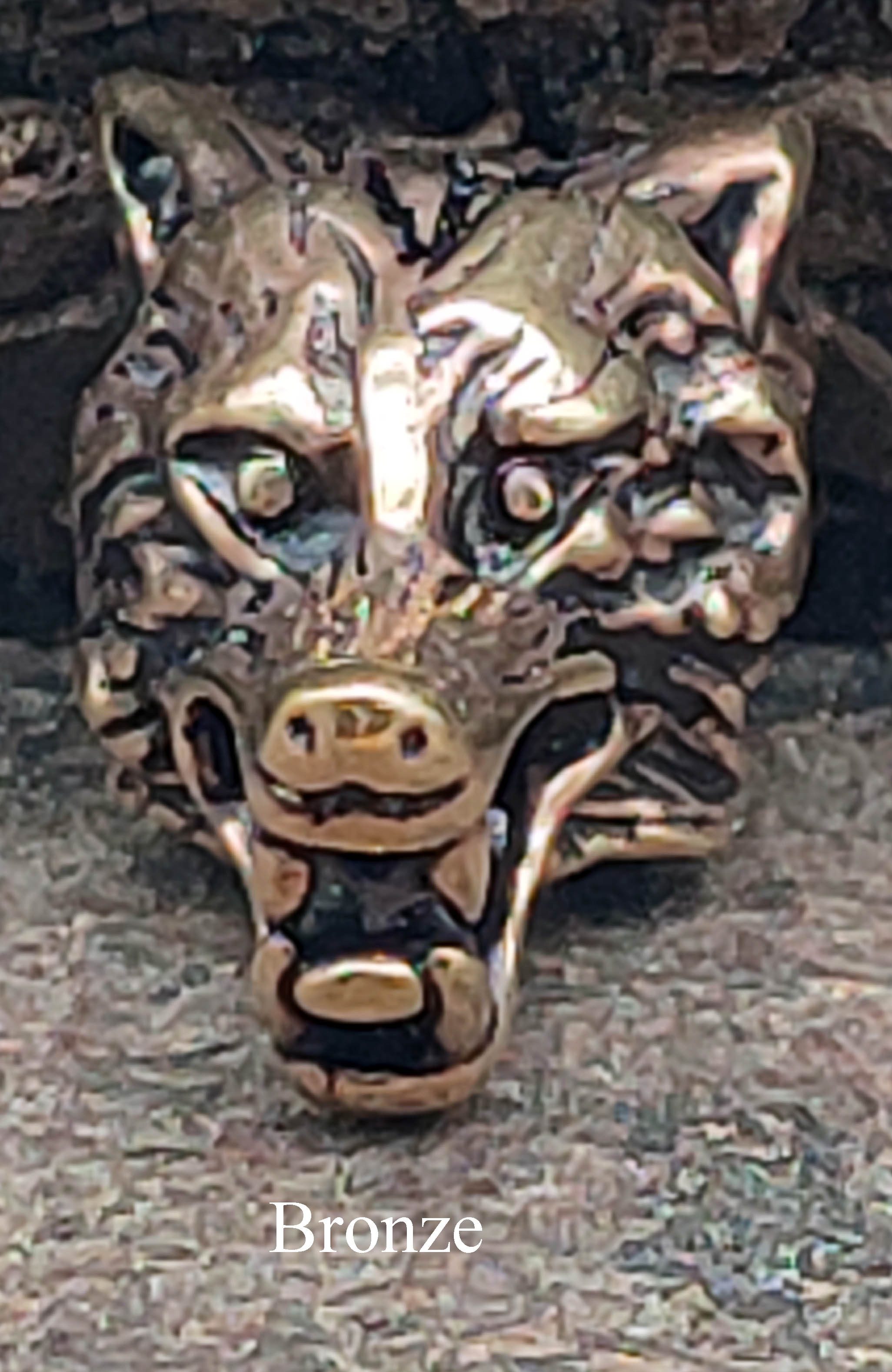 Kiss of Leather Diadem Bartperle Haarperle Bronze Wolf Wolfskopf Haar Bart Bartschmuck