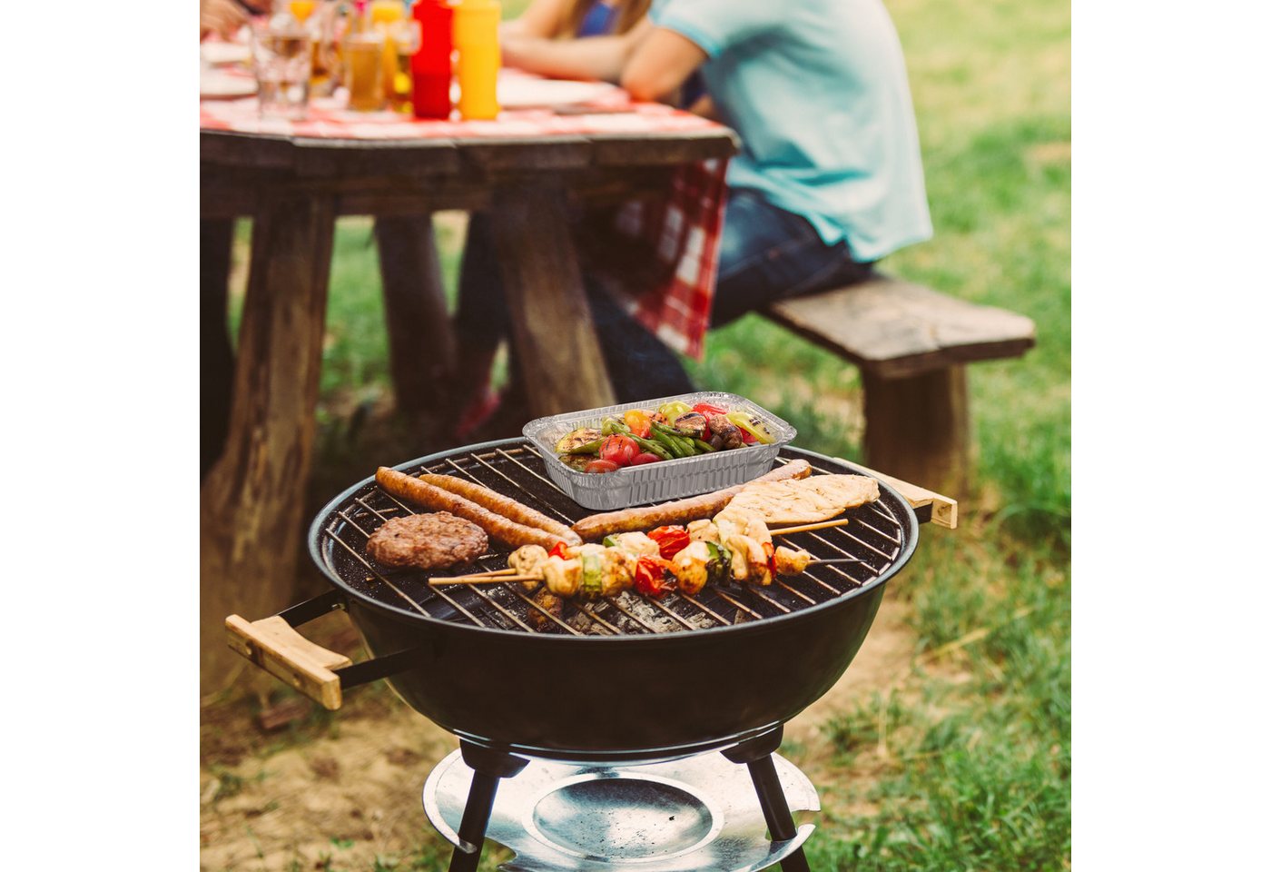 Thumbnail - relaxdays Tropfschale Aluschalen Grill 150er Set, für Grill, (150-St., 150er Set)