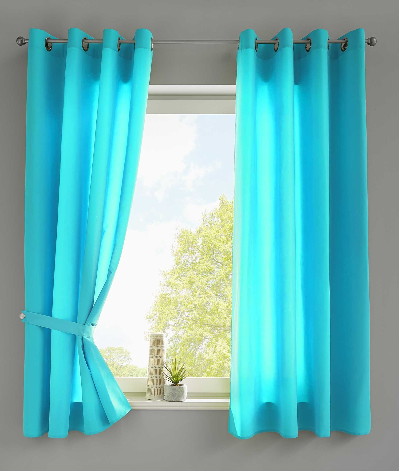 Gardinenbox Vorhang (2 St), Ösen, blickdicht, Microsatin, »Berlin« Blickdicht Microsatin Lichtdurchlässig 20405N2