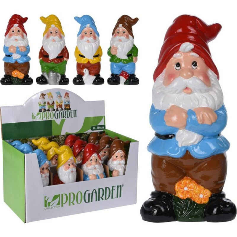 Koopman Gartenfigur 12x Gartenzwerg 20cm aus Keramik Dekoration Outdoor Figuren