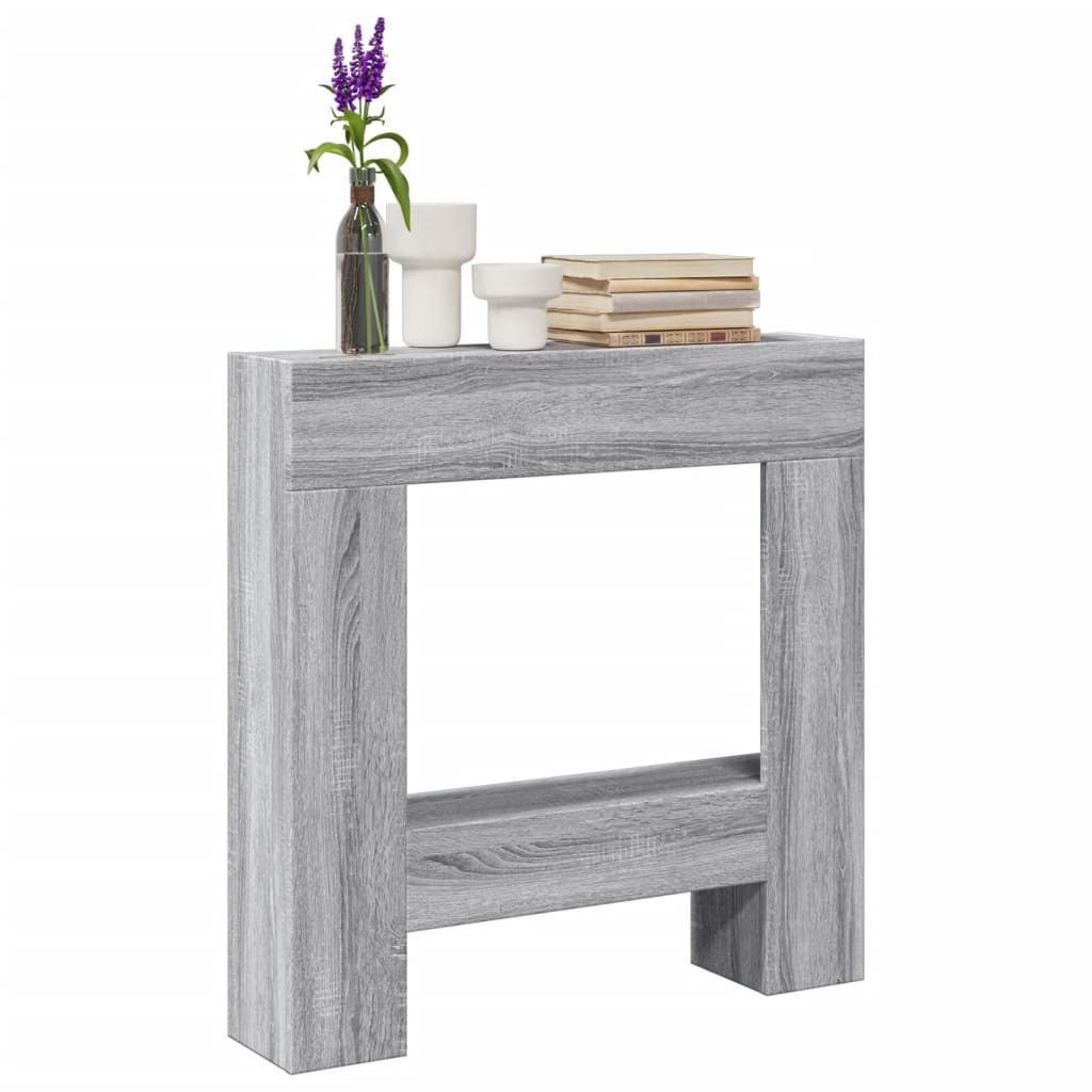 vidaXL Bodenschutzplatte NA Kaminumrandung Grau Sonoma 81x18x82 cm Spanplatte