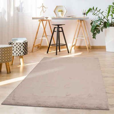 Hochflor-Teppich »TOPIA400«, Carpet City, rechteckig, Höhe 21 mm, besonders weich und kuschelig durch Polyester, Uni Farben, ideal für Wohnzimmer & Schlafzimmer