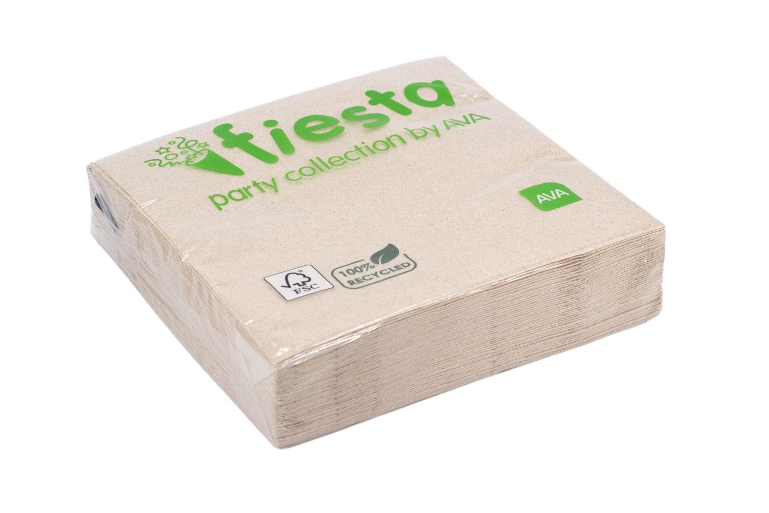 AVA Papierserviette, Servietten aus Papier 33x33cm 2-lagig 50 Stück Eco Recycled Beige