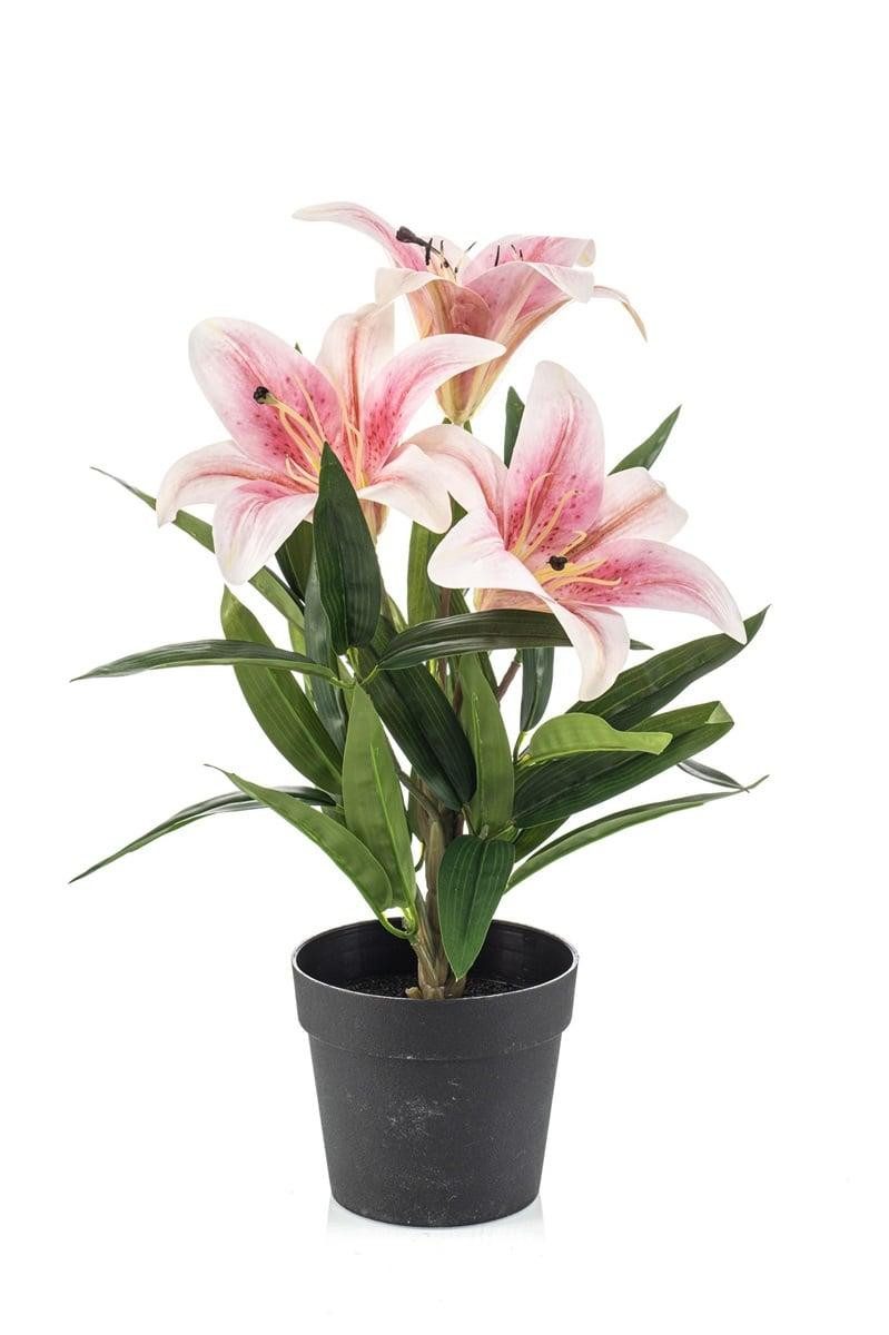 Kunstblume Lilie YELTOR im Dekotopf, rosa-pink, 35cm
