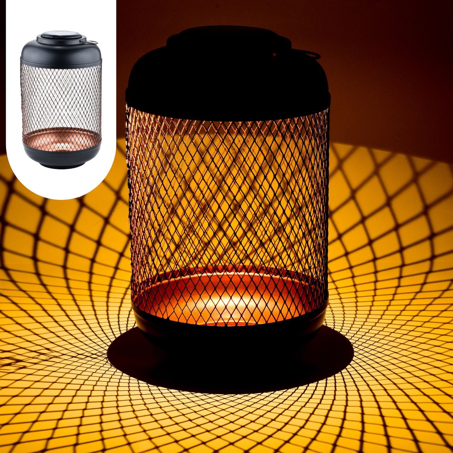 Marrakesch Orient & Mediterran Interior LED Solarleuchte Moderne Solarlaterne Laterne Lampe Deko Skandinavisch Balkon Garten, LED fest integriert, Sensorgesteuert