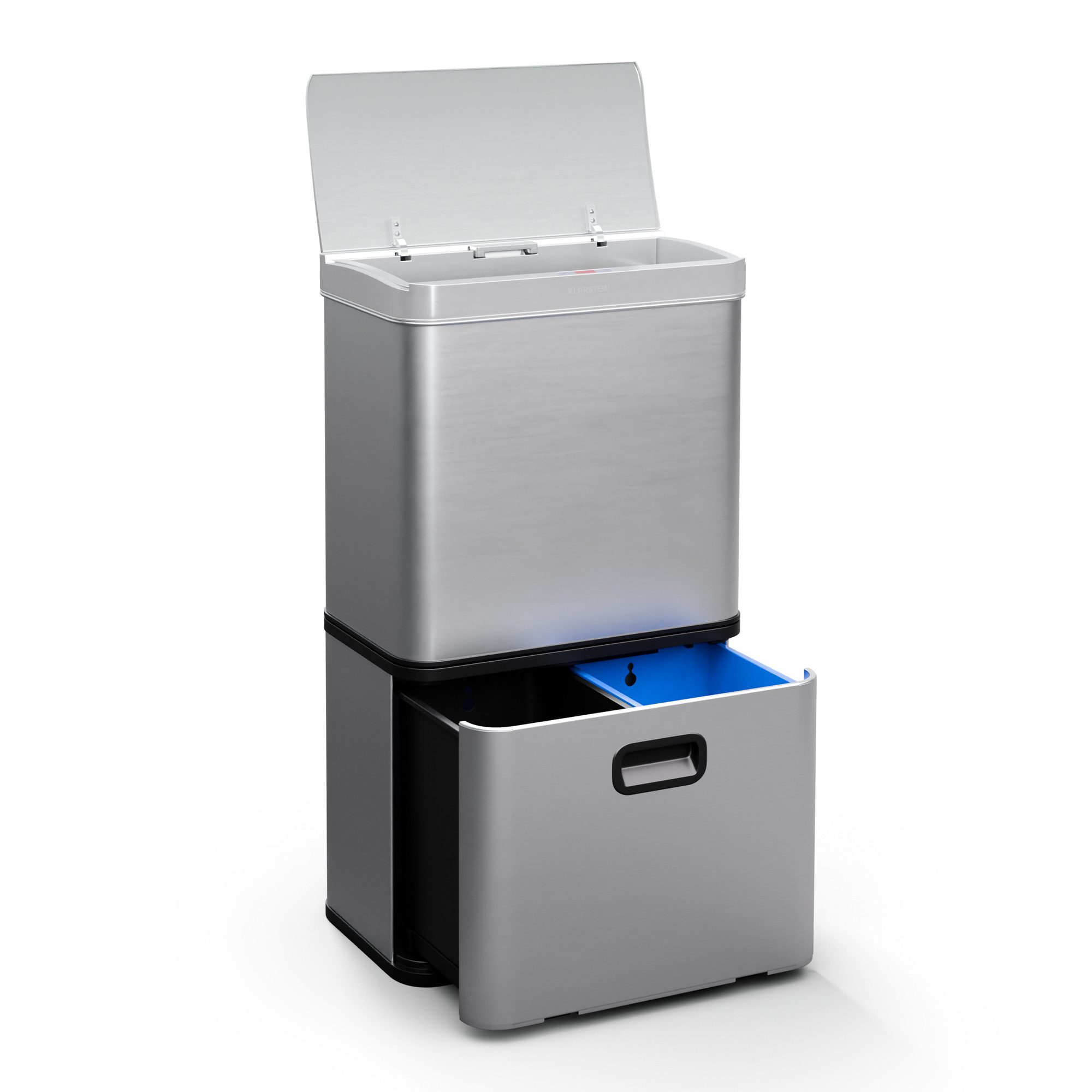 Klarstein Mülleimer Touchless sensor bin, Sensor Trash Bin Garbage Müll Geräuschlos 3 Fächer 60 L